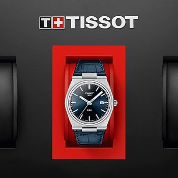 Amazon | [ティソ] 腕時計 TISSOT PRX レザーベルト ブルー文字